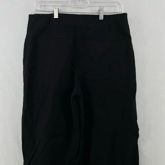 Ann Taylor Pants Women's Sz 8 Black Capri Wide Leg High-Rise Slash Pockets - Picture 7 of 10